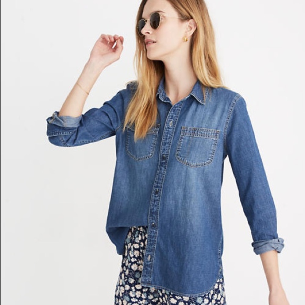 CLEARANCE! Madewell Denim Ex-Boyfriend Shirt in Kylemore Wash